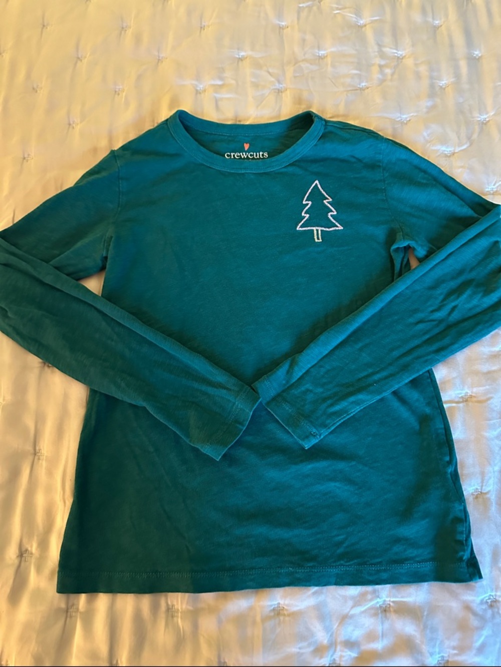 Crewcuts Forest Green Long Sleeve Tee with Tree Graphic